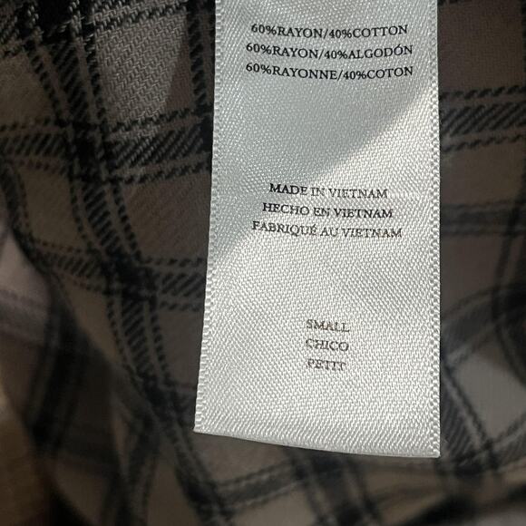 Rails Shirt Womens Angelica Check Flannel Small Beige Black Plaid Button Front - Picture 11 of 12